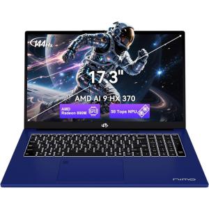 imageNIMO Copilot PC 173 AILaptop AMD Ryzen AI 370 50 Tops NPU Radeon 890M 32GB RAM 1TB SSD 144Hz FHD USB 40 Support eGPU 100W PD Professional Local AI Workstation for Programmers amp CreatorsCelestial Blue