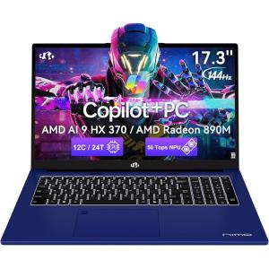 imageNIMO Copilot PC 173 AILaptop AMD Ryzen AI 9 HX 37050 Tops NPU Radeon 890M 32GB DDR5 RAM 1TB SSD 144Hz PD 100W USBC 40 WiFi 6E AI Laptop for Mobile Workstation Programmer BusinessGamingCelestial Blue