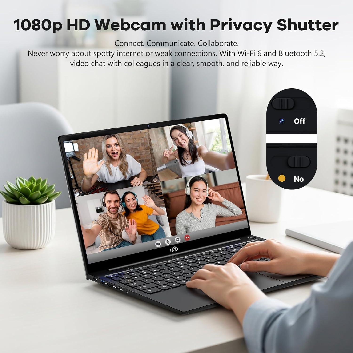 imageNIMO 156 FHDIPSLaptop Intel i512450H 8 Cores 32GB RAM 1TB SSD Beat i711800H Up to 44 GHz 100W TypeC Fingerprint Backlit Keyboard for Professionals amp Students Office Study amp TravelBlack