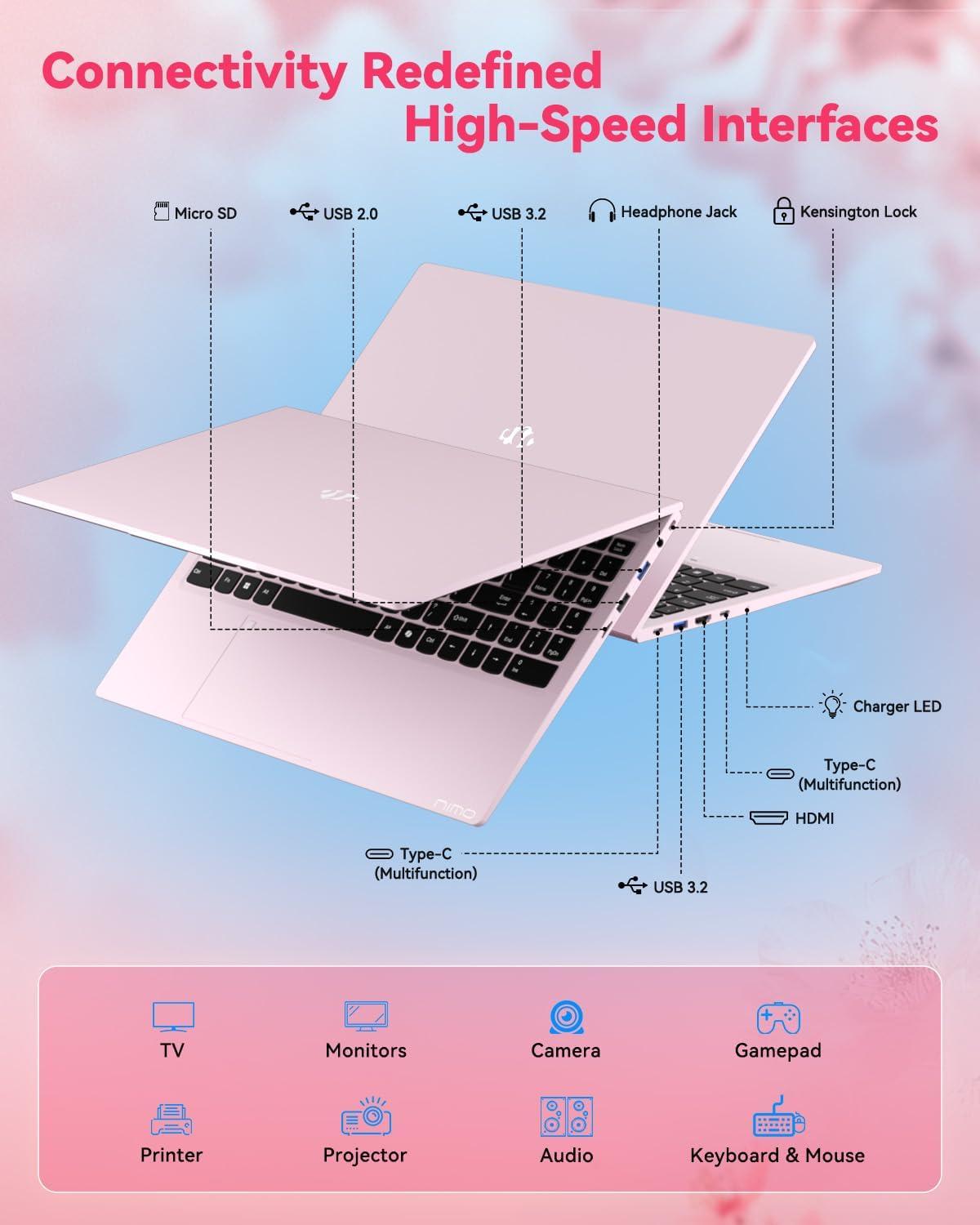 imageNIMO 156 IPS FHD GamingLaptop 8 Cores AMD Ryzen 7 Pro 6850U 16GB LPDDR5 RAM 1TB SSD Beat i71360P Up to 47GHz AMD Radeon 680M GPU 100W TypeC Fingerprint Backlit Keyboard