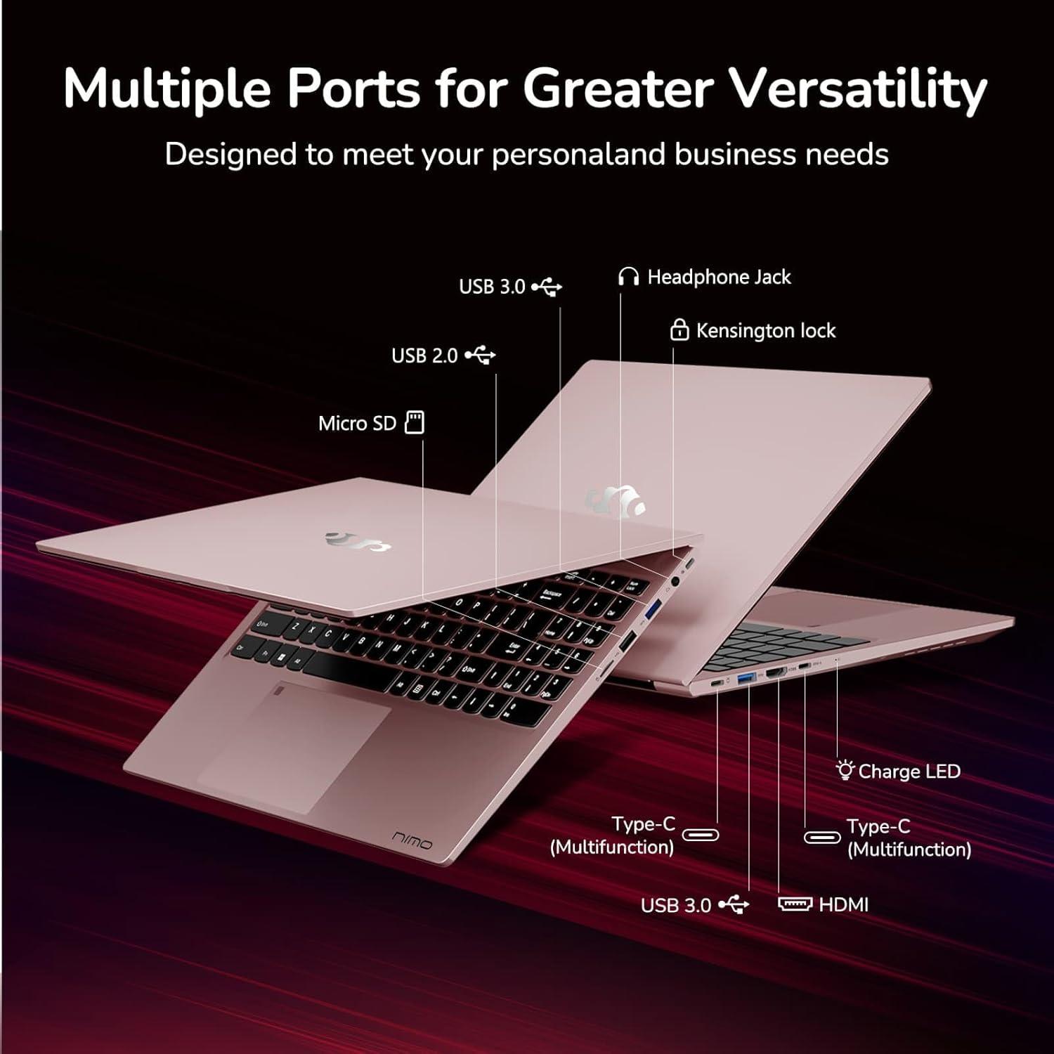 imageNIMO 156 IPS FHDGamingLaptop 8 Cores AMD Ryzen 7 6800H 32GB DDR5 RAM 2TB SSD Beat i912900H Up to 47GHz AMD Radeon 680M GPUComputer with 100W TypeC for Gaming Business Student 180ViewingRose Gold