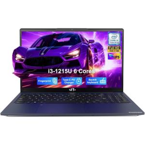 imageNIMO 156 FHD IPS Laptop 6 Cores i31215U 16GB RAM 512GB SSD Up to 44GHz Beat Ryzen 5 7520U School Computer with 65W TypeC WiFi 6 Backlit KB Fingerprint for Business HomeBlue
