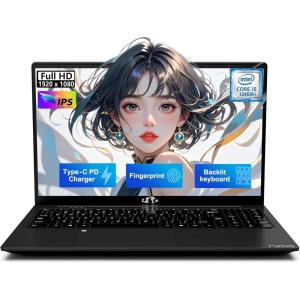 imageNIMO 156 FHDIPSLaptop Intel i512450H 8 Cores 32GB RAM 1TB SSD Beat i711800H Up to 44 GHz 100W TypeC Fingerprint Backlit Keyboard for Professionals amp Students Office Study amp TravelBlack