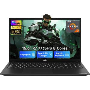 imageNIMO 156 IPS FHD Gaming Laptop AMD Ryzen 7 7735HS 16GB DDR5 RAM 1TB SSD Beats i712650H Up to 475GHz Computer Radeon 680M 100W TypeC Backlit Keyboard Webcam for Professionals amp StudentsBlack