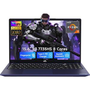 imageNIMO 156 IPS FHD Gaming Laptop AMD Ryzen 7 7735HS 16GB DDR5 RAM 1TB SSD Beats i712650H Up to 475GHz Computer Radeon 680M 100W TypeC Backlit Keyboard Webcam for Professionals amp StudentsBlue