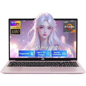 imageNIMO 156 IPS FHD GamingLaptop 8 Cores AMD Ryzen 7 Pro 6850U 16GB LPDDR5 RAM 1TB SSD Beat i71360P Up to 47GHz AMD Radeon 680M GPU 100W TypeC Fingerprint Backlit Keyboard