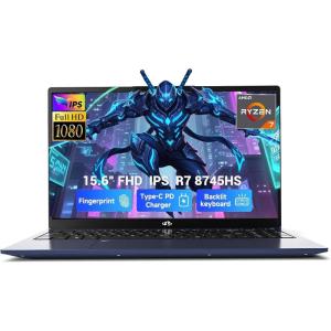 imageNIMO 156 IPS FHD LightGamingLaptop AMD Ryzen 7 8745HS 16GB DDR5 RAM 1TB SSD 8C16T up to 49 GHz Beat R9 7940HS Radeon 780M GPU 100W TypeC Backlit Keyboard Fingerprint for Students amp GamersBlue