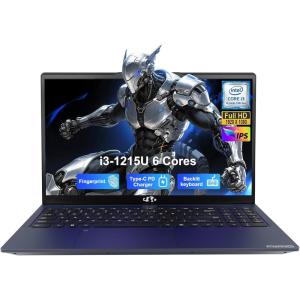 imageNIMO 156 IPS FHD Student Laptop Intel 6Core i31215U Laptop Up to 44GHz Beats R5 7520U with 16GB RAM 1TB SSD 65W TypeC 180 Viewing Backlit KB Fingerprint WiFi 6 for Home amp Business