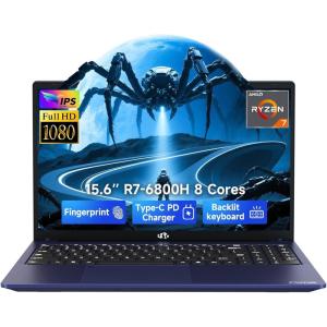 imageNIMO 156 IPS FHDGamingLaptop 8 Cores AMD Ryzen 7 6800H 32GB DDR5 RAM 2TB SSD Beat i912900H Up to 47GHz AMD Radeon 680M GPUComputer with 100W TypeC for Gaming Business Student 180ViewingBlue