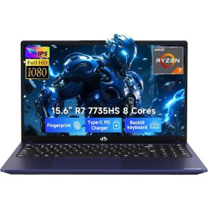 imageNIMO 2026 Laptop 156 FHD  AMD Ryzen 7 7735HS 8C16T Radeon 680M 16GB DDR5 1TB NVMe SSD Backlit Keyboard Fingerprint Unlock 100W USBC PD  Ideal for Students Professionals CreatorsBlue