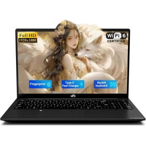 imageNIMO 2026 Student Laptop QuadCore Beats i31115G4 156 FHD IPS Computer with 65W PD Fast Charging Backlit Keyboard Fingerprint WiFi 6 4GB RAM 128GB SSD for College Study and Business HomeBlack