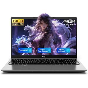 imageNIMO 2026 Student Laptop QuadCore Beats i31115G4 156 FHD IPS Computer with 65W PD Fast Charging Backlit Keyboard Fingerprint WiFi 6 4GB RAM 128GB SSD for College Study and Business HomeGray