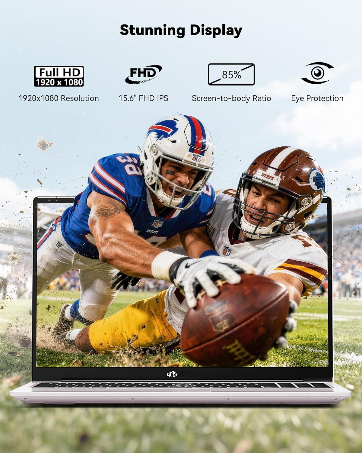imageNIMO 156 IPS FHD Laptop 32GB RAM 1TB SSD AMD Ryzen 5 4 Cores Up to 37GHz Student Computer with 65W TypeC 2 Years Warranty Fingerprint Backlit Keyboard BT52 Numpad for Home