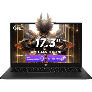 imageNIMO 173 Copilot AI Laptop AMD Ryzen AI 9 HX 370 Up to 51GHz 32GB RAM 1TB SSD Radeon 890M 144Hz FHD Display 100W Fast Charge USB 40 Fingerprint Win 11 Gaming amp BusinessBlack
