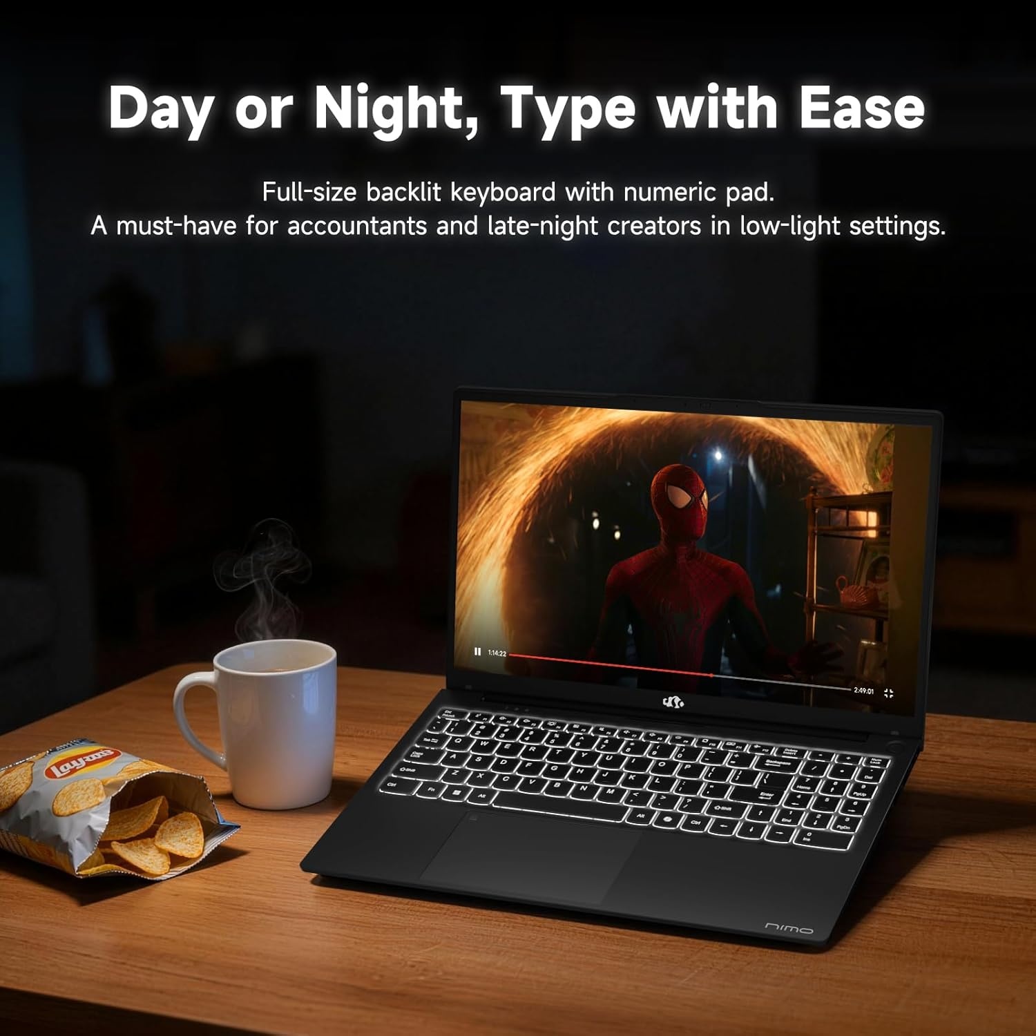 image:imageNIMO 156 Inch FHD Student Laptop 16GB RAM 256GB SSD Intel 4Core Beat i310110U Up to 36GHz 65W TypeC Backlit Keyboard Fingerprint WiFi 6amp Bluetooth 53 for Efficient Business Home Office
