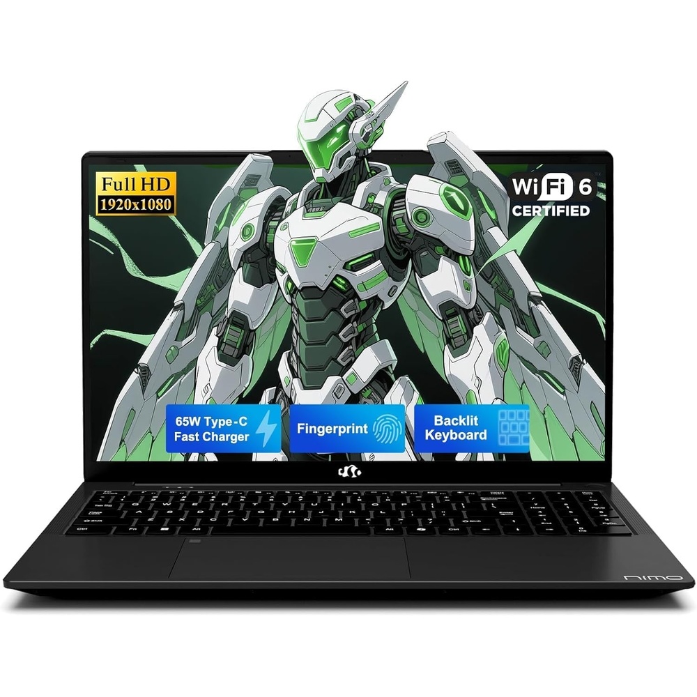 image:imageNIMO 156 Inch FHD Student Laptop 16GB RAM 256GB SSD Intel 4Core Beat i310110U Up to 36GHz 65W TypeC Backlit Keyboard Fingerprint WiFi 6amp Bluetooth 53 for Efficient Business Home OfficeBlack
