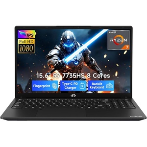 image:imageNIMO 156 FHD IPS Gaming Laptop AMD Ryzen 7 7735HS 16GB DDR5 RAM 512GB SSD 8C16T Beat i712650H Radeon 680M Graphics Backlit Keyboard Fingerprint 100W PD Computer for Business amp StudentBlack