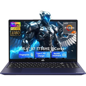 image:imageNIMO 156 FHD IPS Gaming Laptop AMD Ryzen 7 7735HS 16GB DDR5 RAM 512GB SSD 8C16T Beat i712650H Radeon 680M Graphics Backlit Keyboard Fingerprint 100W PD Computer for Business amp StudentBlue