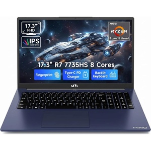 image:imageNIMO 173 Gaming Laptop AMD Ryzen 7 7735HS 8C16T Up to 475GHz 16GB DDR5 RAM 256GB PCIe 40 SSD 100W PD Fast Charging FHD Display Backlit KB Fingerprint SD Card Reader Windows 11Blue