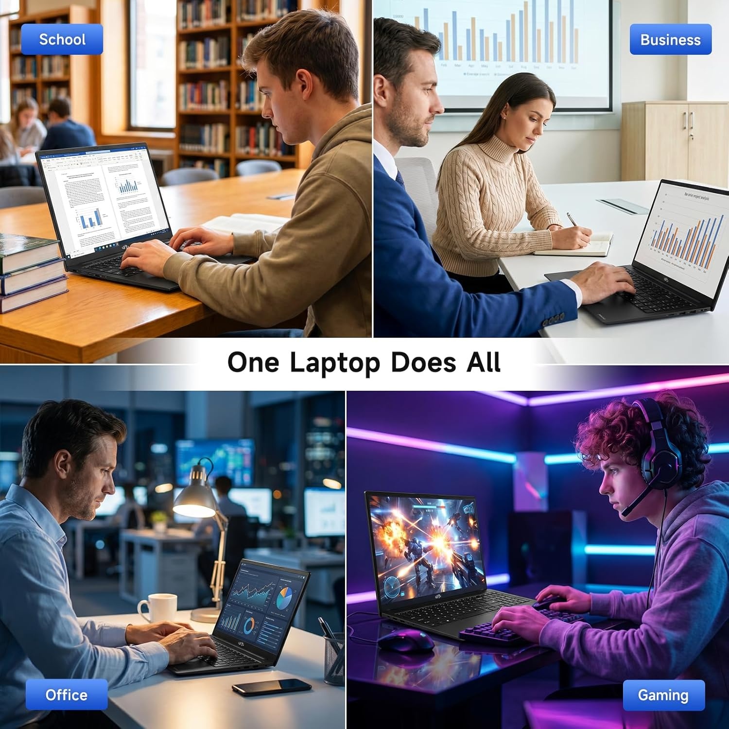 image:imageNIMO 156 FHD R7 Laptop AMD 8Core Ryzen 77735HSBeat i712650H 16GB DDR5 RAM 256GB SSD Win 11 Radeon 680M Graphics 100W TypeC Fast Charging LaptopsComputer for Business Gaming 2Y WarrantyBlack