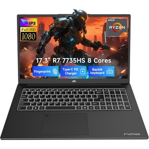 image:imageNIMO LightGamingLaptop 173 FHD Computer with AMD 8Core R7 7735HS Up to 475GHz Beat i712650H 16GB DDR5 RAM 256GB SSD Radeon 680M GPU 100W Fast PD 180 View for Content Creator 2Y WarrantyBlack