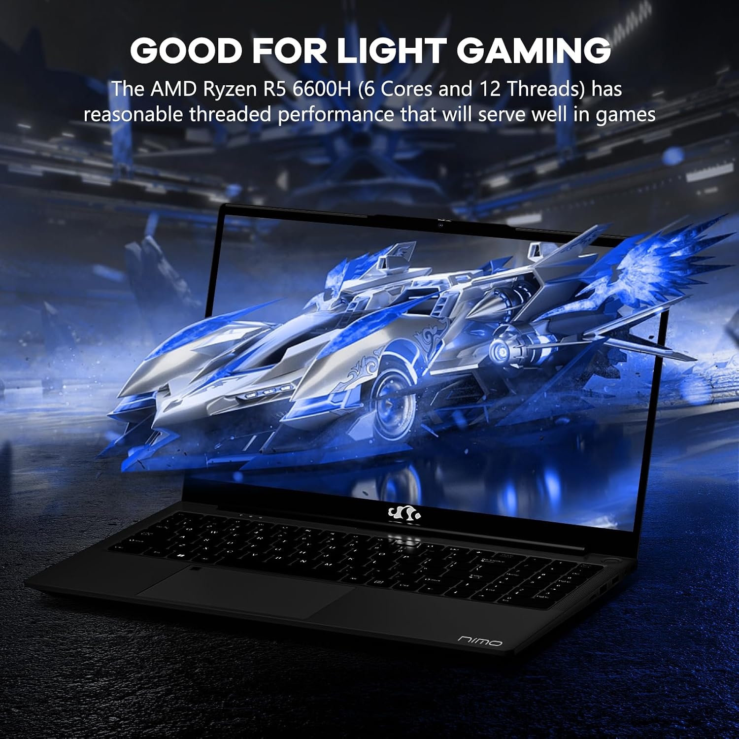 image:imageNIMO 156 IPS FHD Gaming LaptopAMD Ryzen 5 6600H 32GB DDR5 RAM 1TB SSD Beat I5I7 6 Cores Up to 45GHz Radeon 660M GPU PC with 100W TypeC for College Students Business Office MultiTaskingBlack