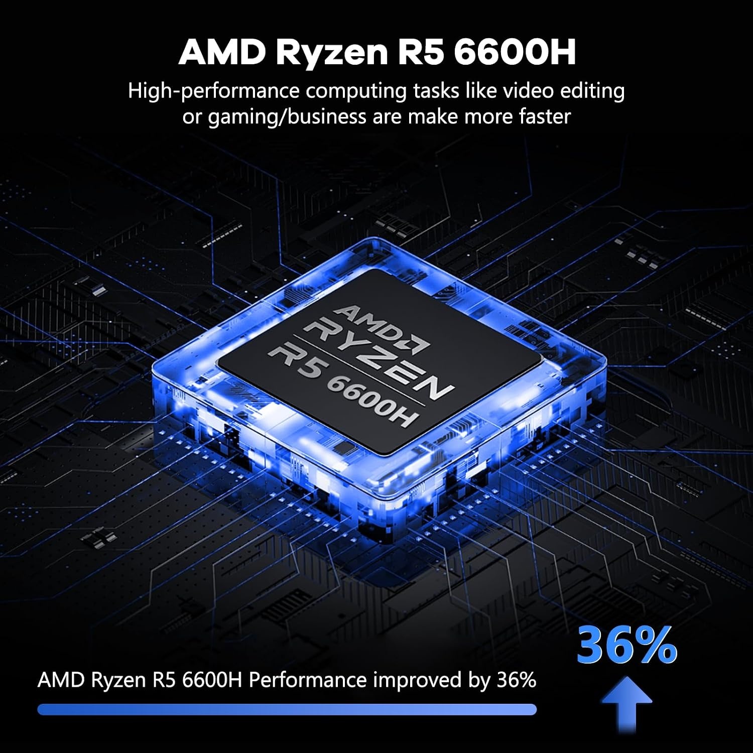 image:imageNIMO 156 IPS FHD Gaming LaptopAMD Ryzen 5 6600H 32GB DDR5 RAM 1TB SSD Beat I5I7 6 Cores Up to 45GHz Radeon 660M GPU PC with 100W TypeC for College Students Business Office MultiTaskingBlack