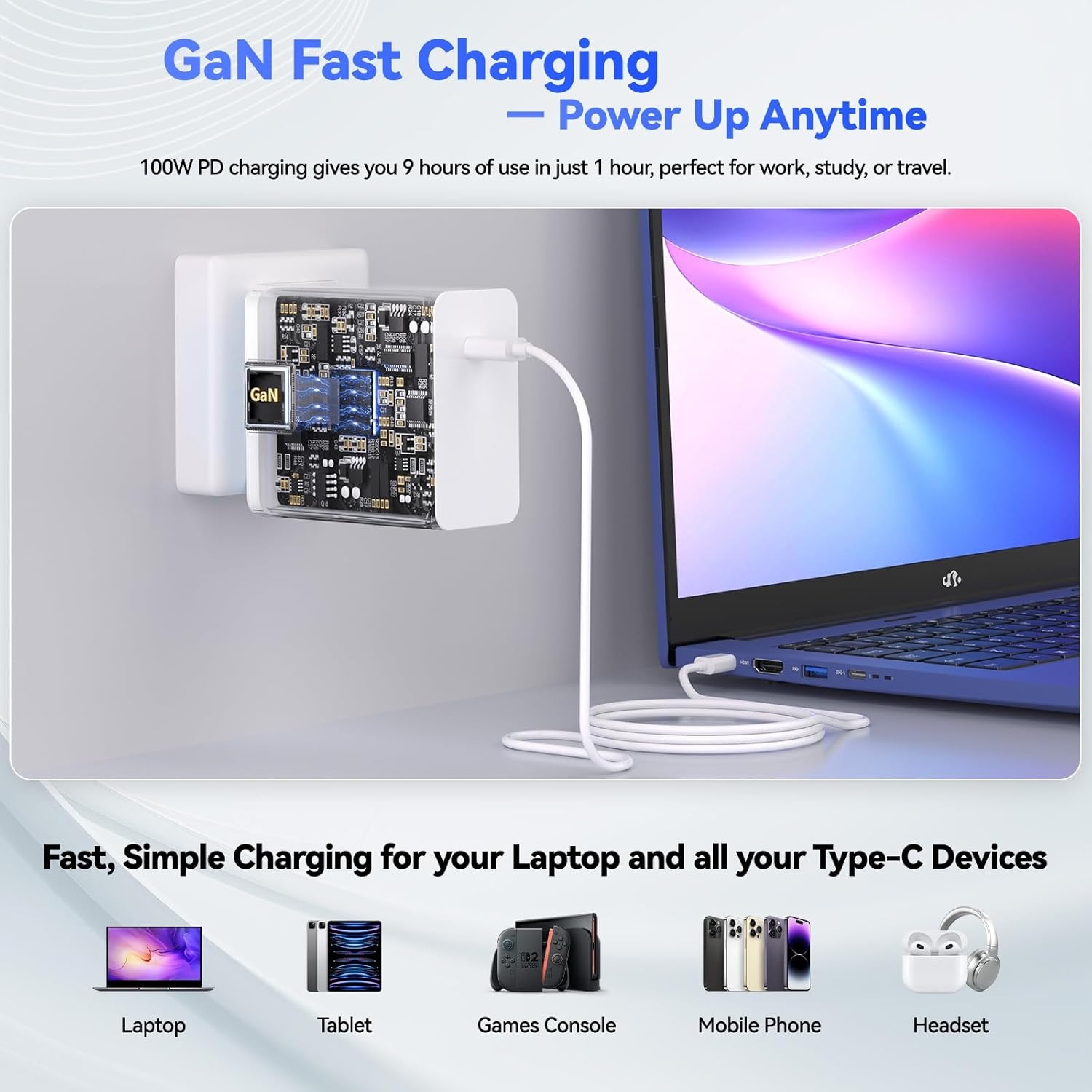 image:imageNIMO 173 Gaming Laptop AMD Ryzen 7 7735HS 8 Cores up to 475GHz 32GB DDR5 RAM 1TB SSD Radeon 680M IPS FHD 180 View WiFi 6E 100W TypeC Windows 11 Backlit Keyboard ComputerBlue