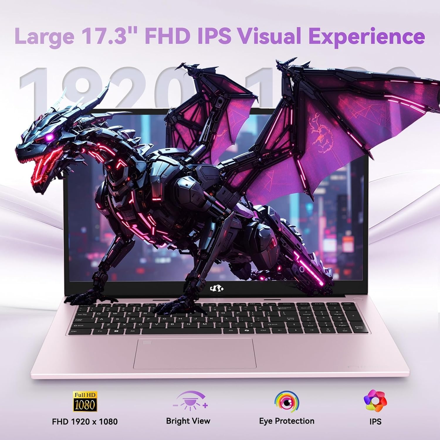 image:imageNIMO 173 Gaming Laptop AMD Ryzen 7 7735HS 8 Cores up to 475GHz 32GB DDR5 RAM 1TB SSD Radeon 680M IPS FHD 180 View WiFi 6E 100W TypeC Windows 11 Backlit Keyboard ComputerRose Gold
