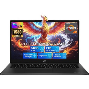 image:imageNIMO 173 Gaming Laptop AMD Ryzen 7 8745HSUp to 49GHz 64GB DDR5 2TB SSD Radeon 780M GPU WiFi 6E Backlit KB Fingerprint 100W PD USB 4 Win 11 FHD IPS Computer for Business Designer CreatorBlack