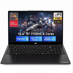 image:imageNIMO Gaming Laptop AMD Ryzen 7 7735HS 8 Cores Up to 475GHz 156 FHD 32GB DDR5 RAM 1TB SSD Radeon 680M Graphics 100W TypeC Backlit Keyboard Fingerprint 180 Views Windows 11 ComputerBlack