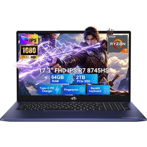 image:imageNIMO 173 Gaming Laptop AMD Ryzen 7 8745HSBeat R9 7940HS 64GB RAM 2TB SSD Radeon 780M Graphics WiFi 6E Backlit Keyboard Fingerprint 100W PD Win 11 Computer for Play Business Work 2Yr WarrantyBlue
