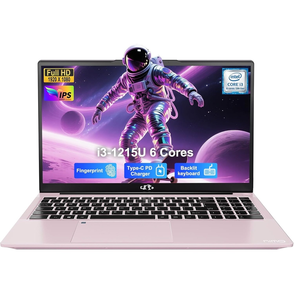 image:imageNIMO 156 FHD IPS Laptop Core i31215U 6Core Up to 44GHz Beats R5 7520U 8GB RAM 256GB SSD WiFi 6 Backlit Keyboard Fingerprint Reader 65W TypeC Charging Student amp Business Notebook