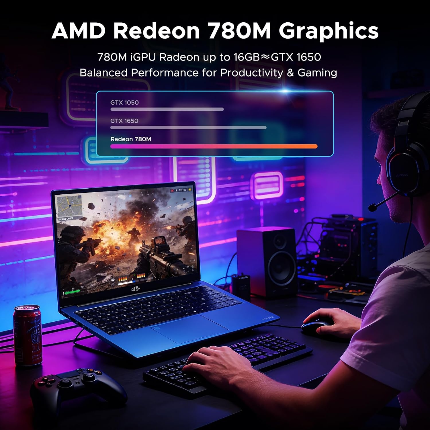 image:imageNIMO 156 Light Gaming Laptop 8 Cores AMD Ryzen 7 8745HS 32GB DDR5 RAM 1TB SSD up to 49GHz Beat R9 7940HS Radeon 780M 100W TypeC Backlit Keyboard for Gamers amp Students 2Yr WarrantyBlue